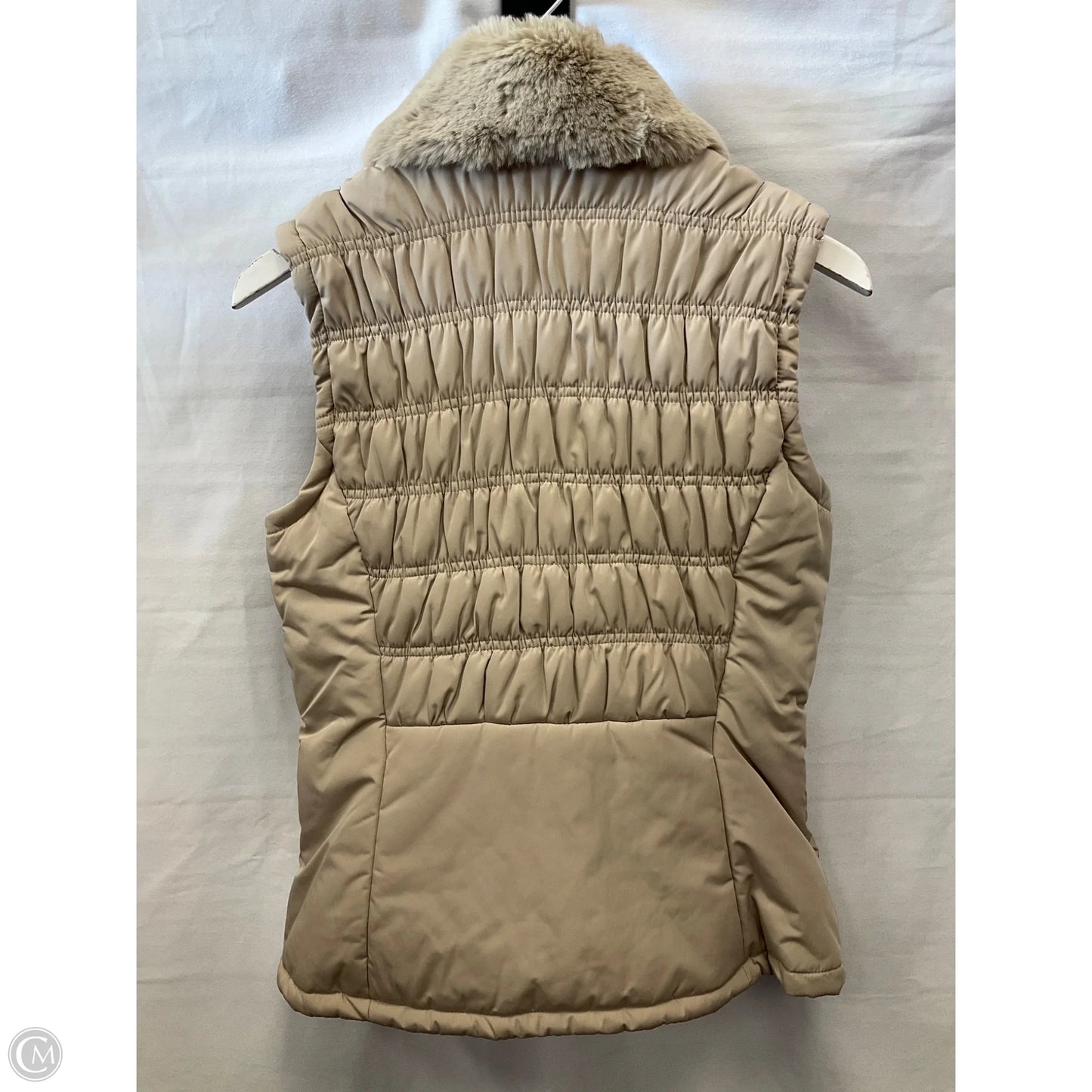 Vest Puffer & Quilted By Calvin Klein In Beige, Size: S