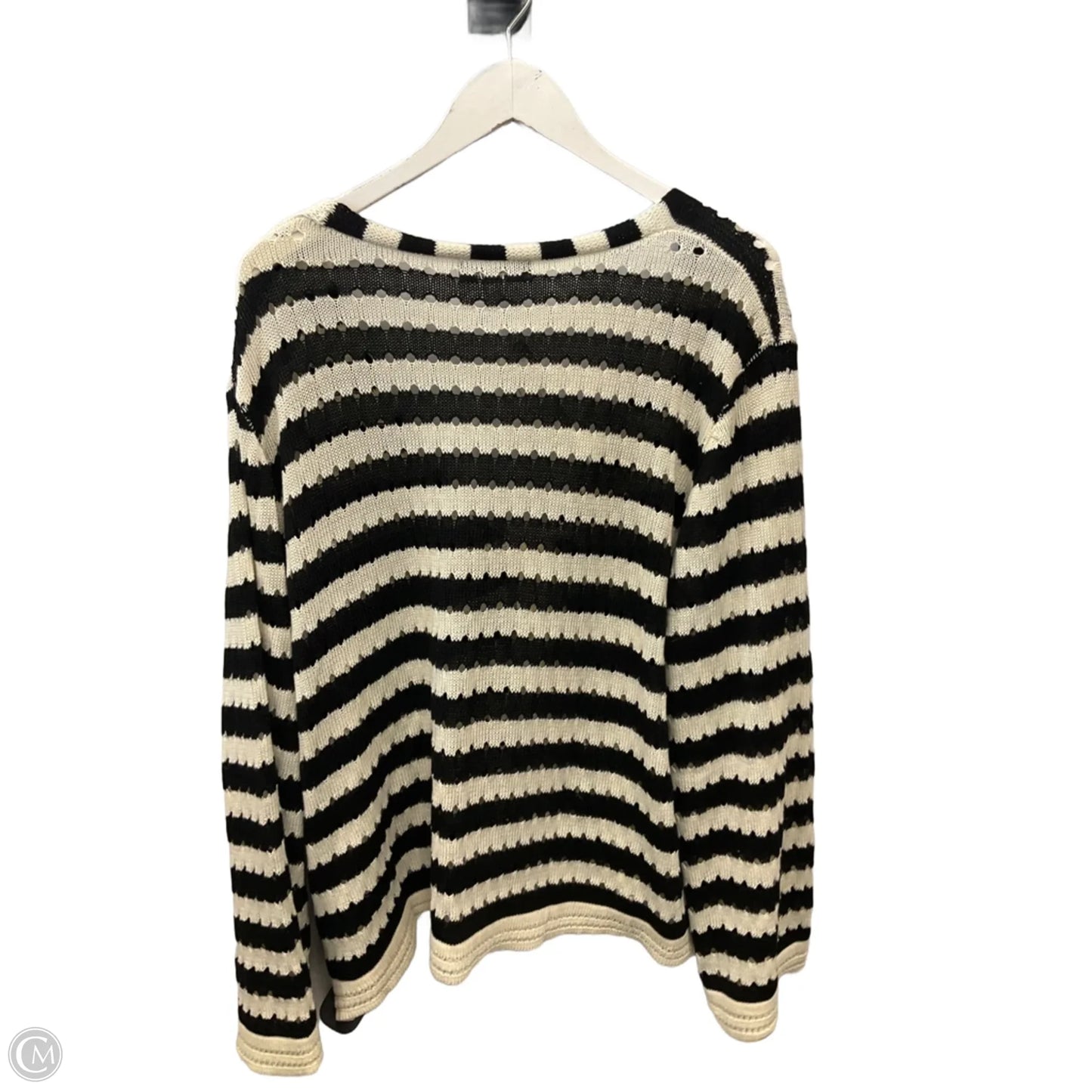 Cardigan By Bloomchic In Black & Cream, Size: 1x
