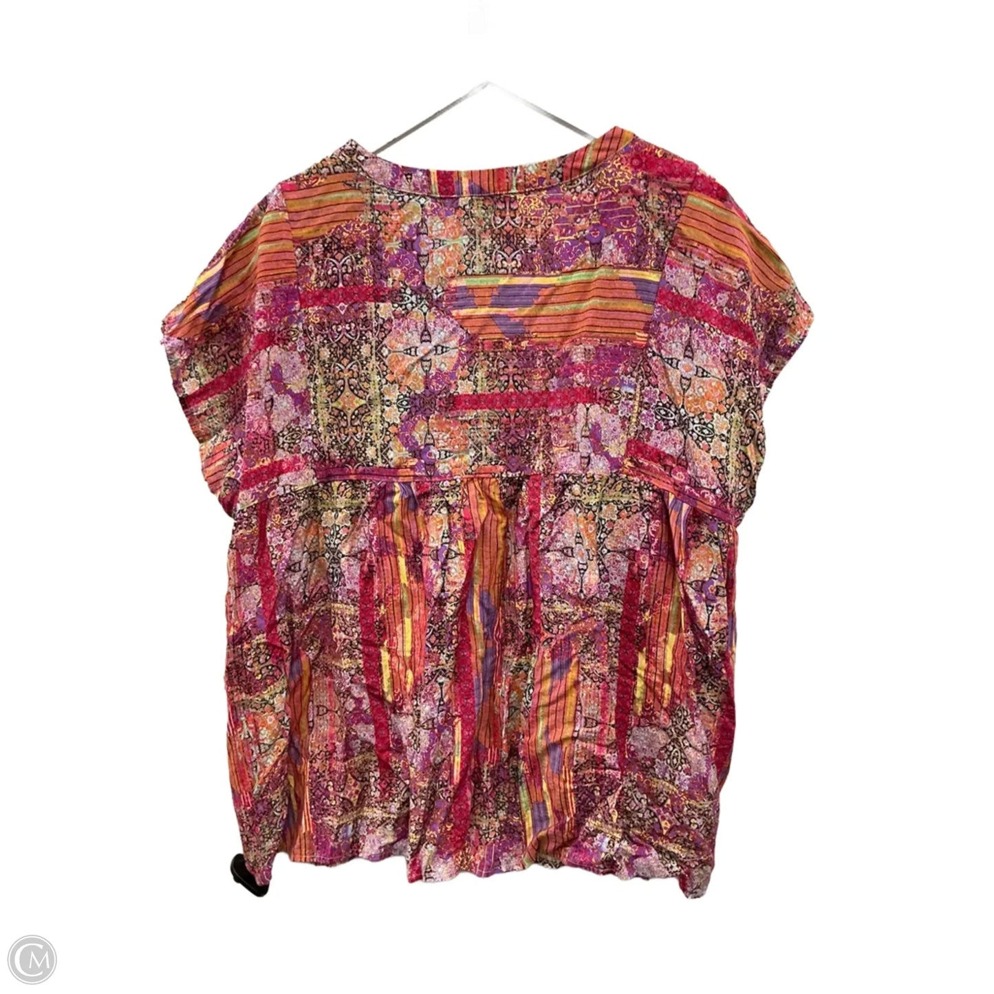 Top Short Sleeve By Savanna Jane In Pink & Purple, Size: 2x