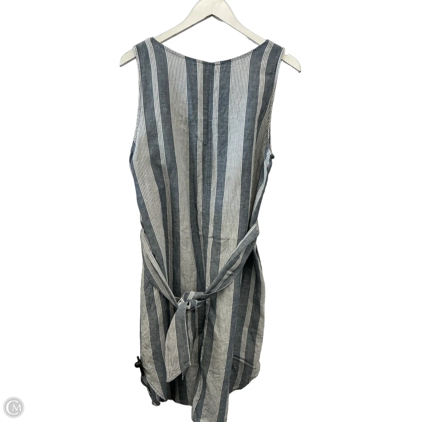 Dress Casual Midi By Eddie Bauer In Blue & White, Size: L
