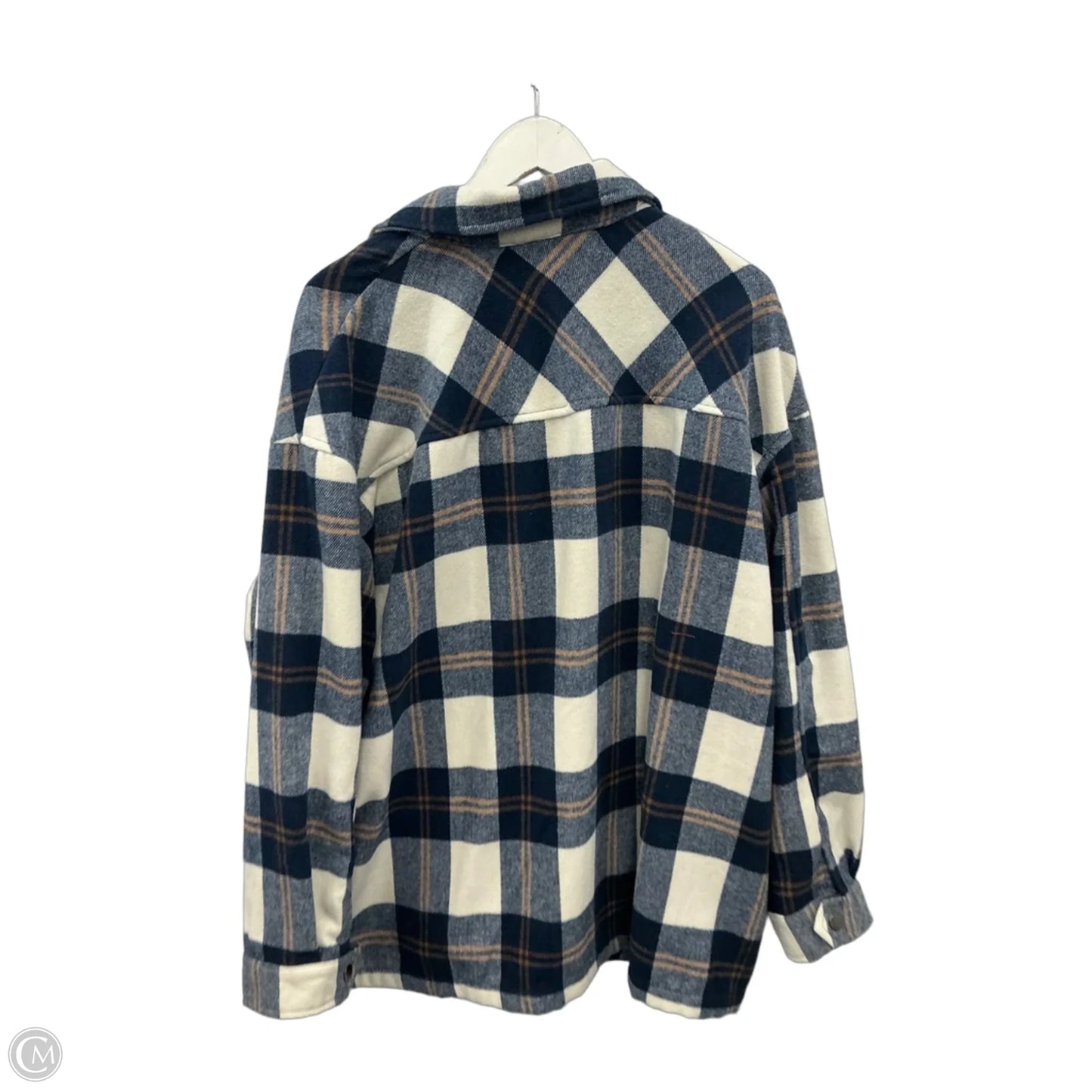 Jacket Shirt By Hfx In Blue, Size: Xxl