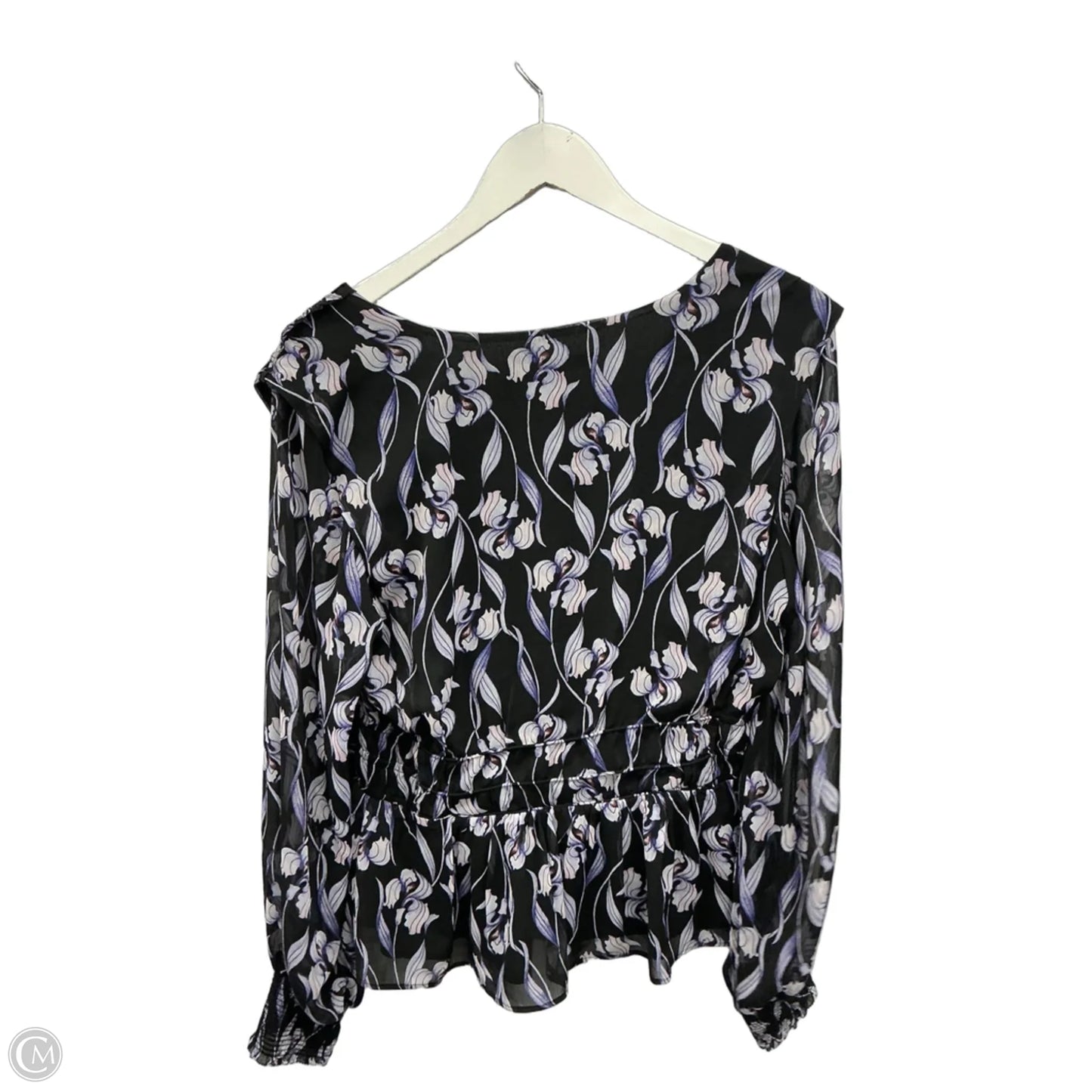 Top Long Sleeve By White House Black Market In Black & Purple, Size: M