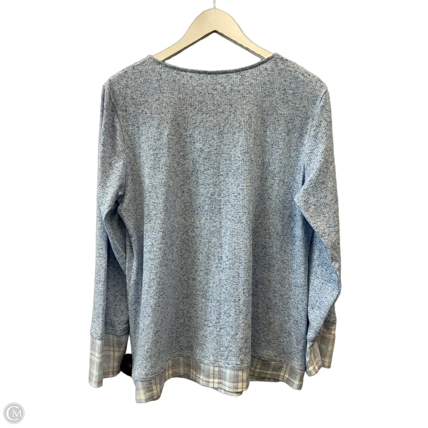 Top Long Sleeve By Cme In Blue, Size: L