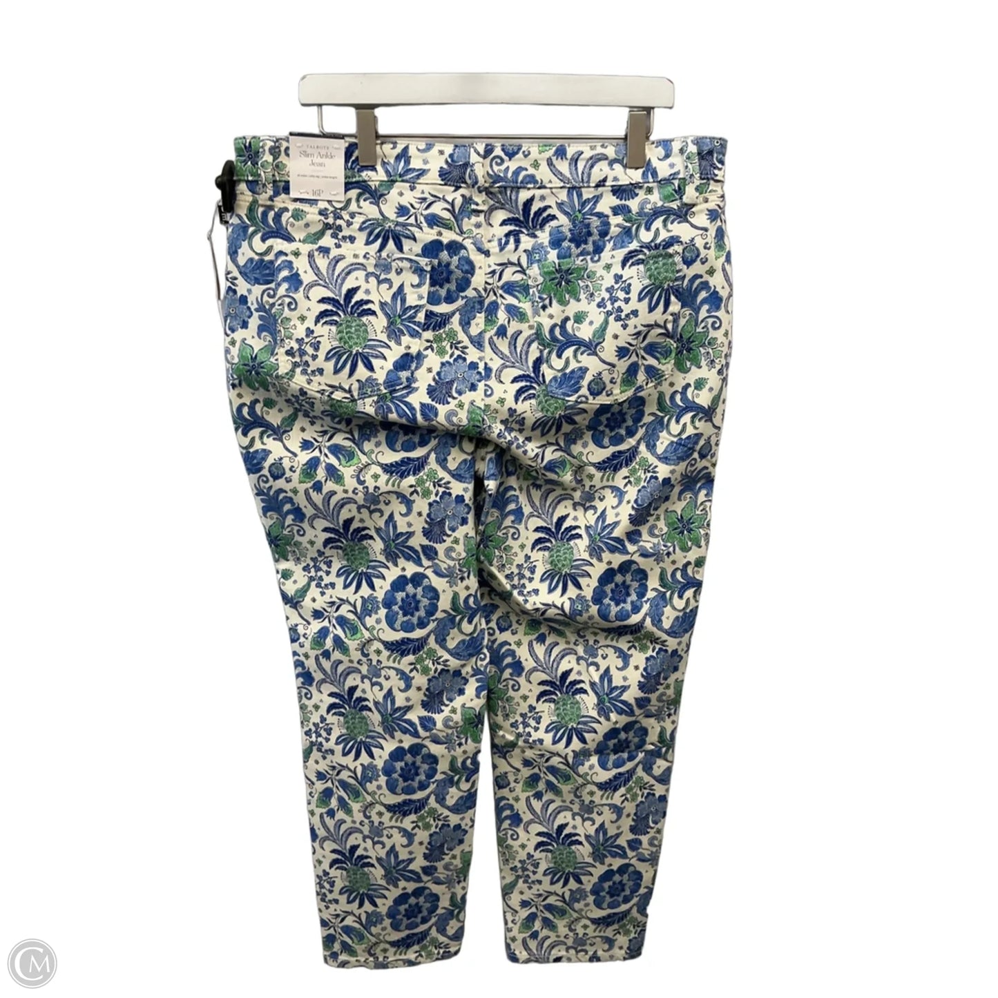 Jeans Skinny By Talbots In Blue & White, Size: 16