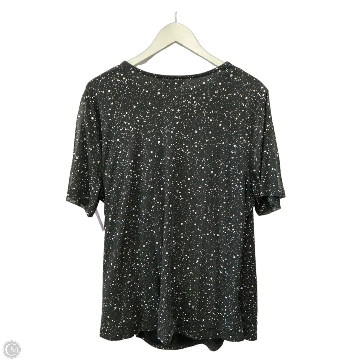 Top Short Sleeve By Bloomchic In Black & Silver, Size: 1x