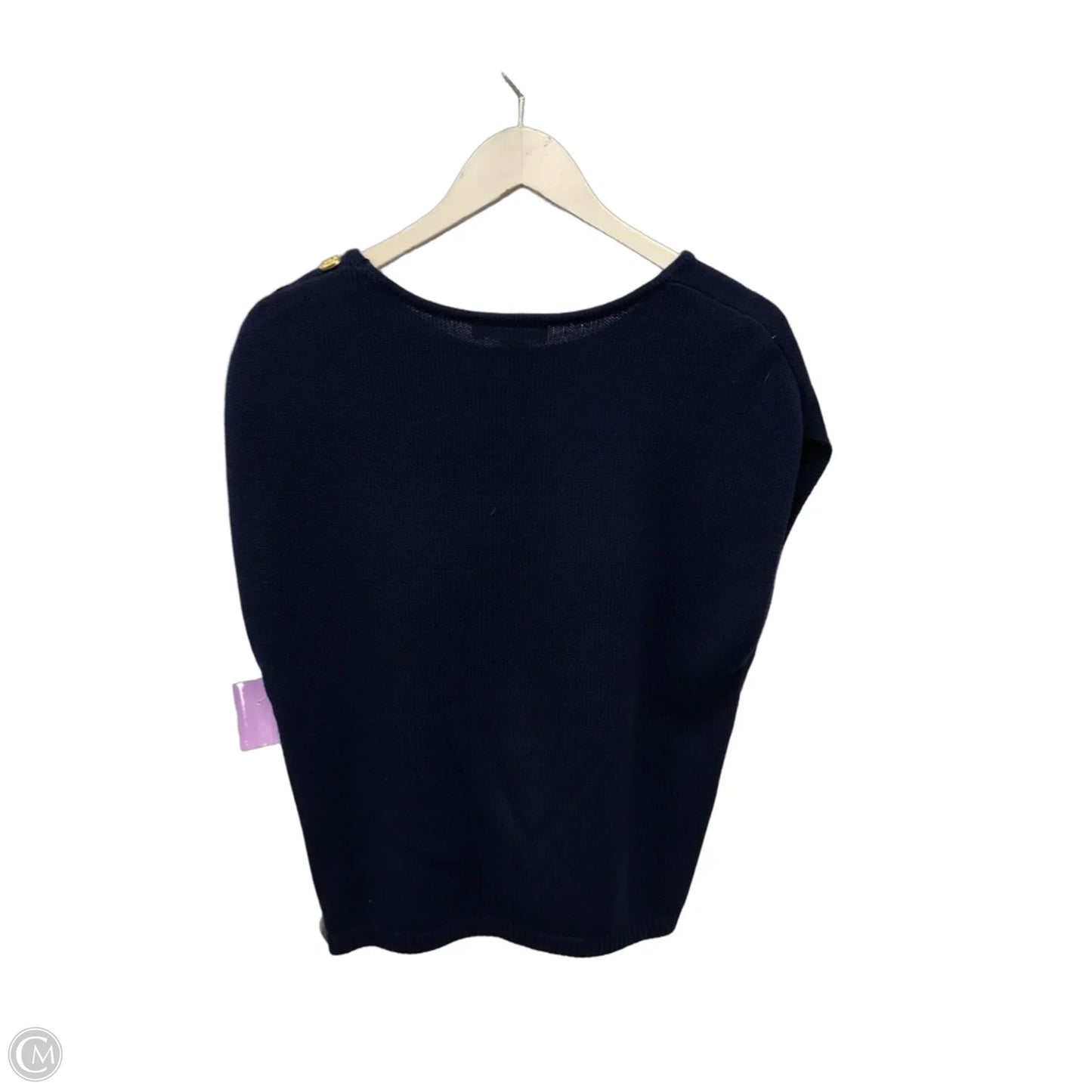 Sweater Short Sleeve By Cmc In Navy, Size: L