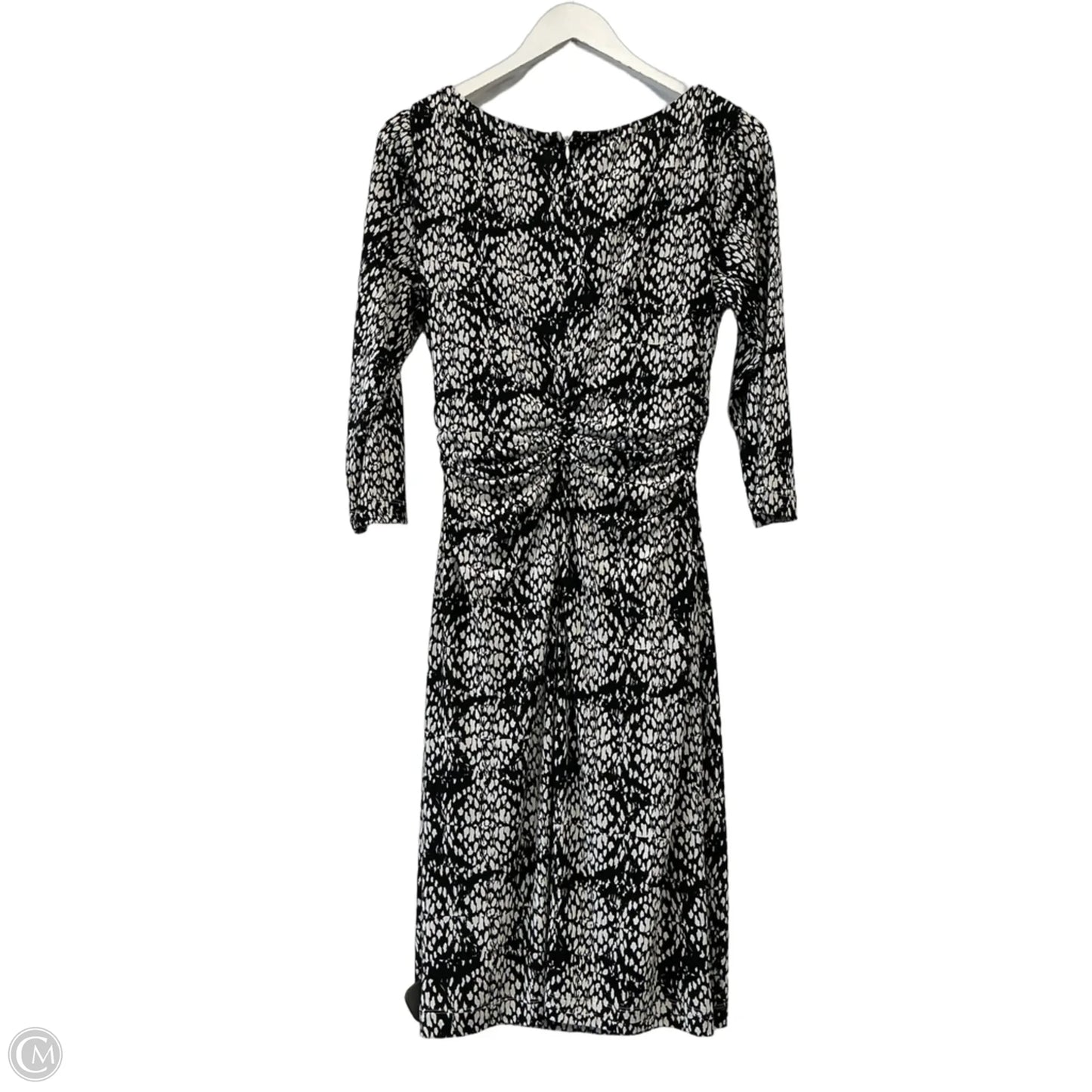 Dress Casual Midi By Adrianna Papell In Black & White, Size: M