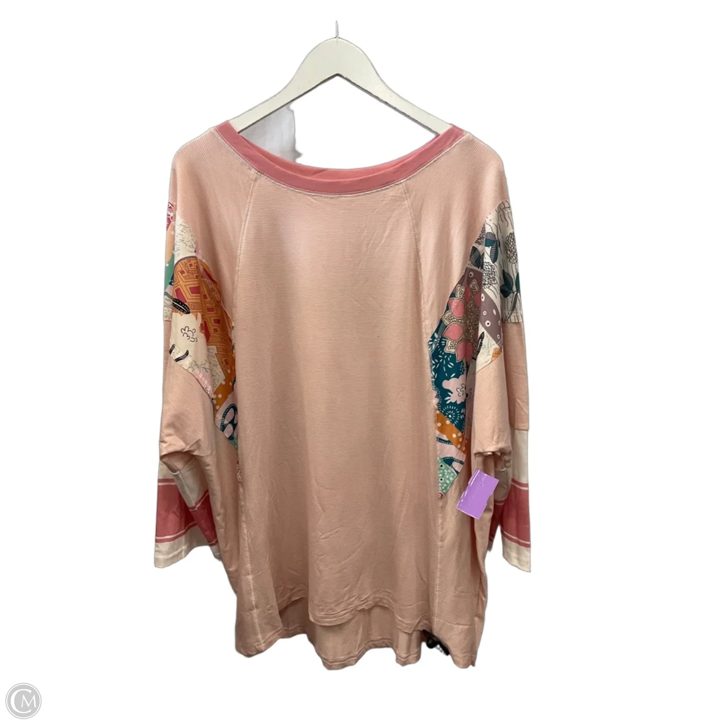 Top 3/4 Sleeve By Cme In Pink, Size: Xxl