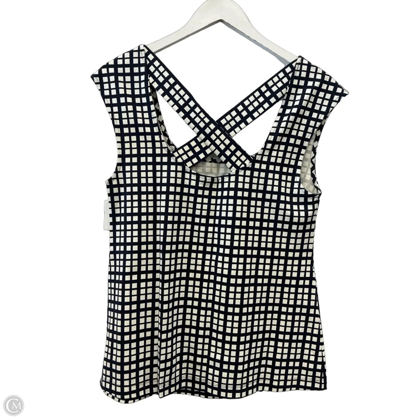 Top Sleeveless By Banana Republic In Blue & White, Size: M