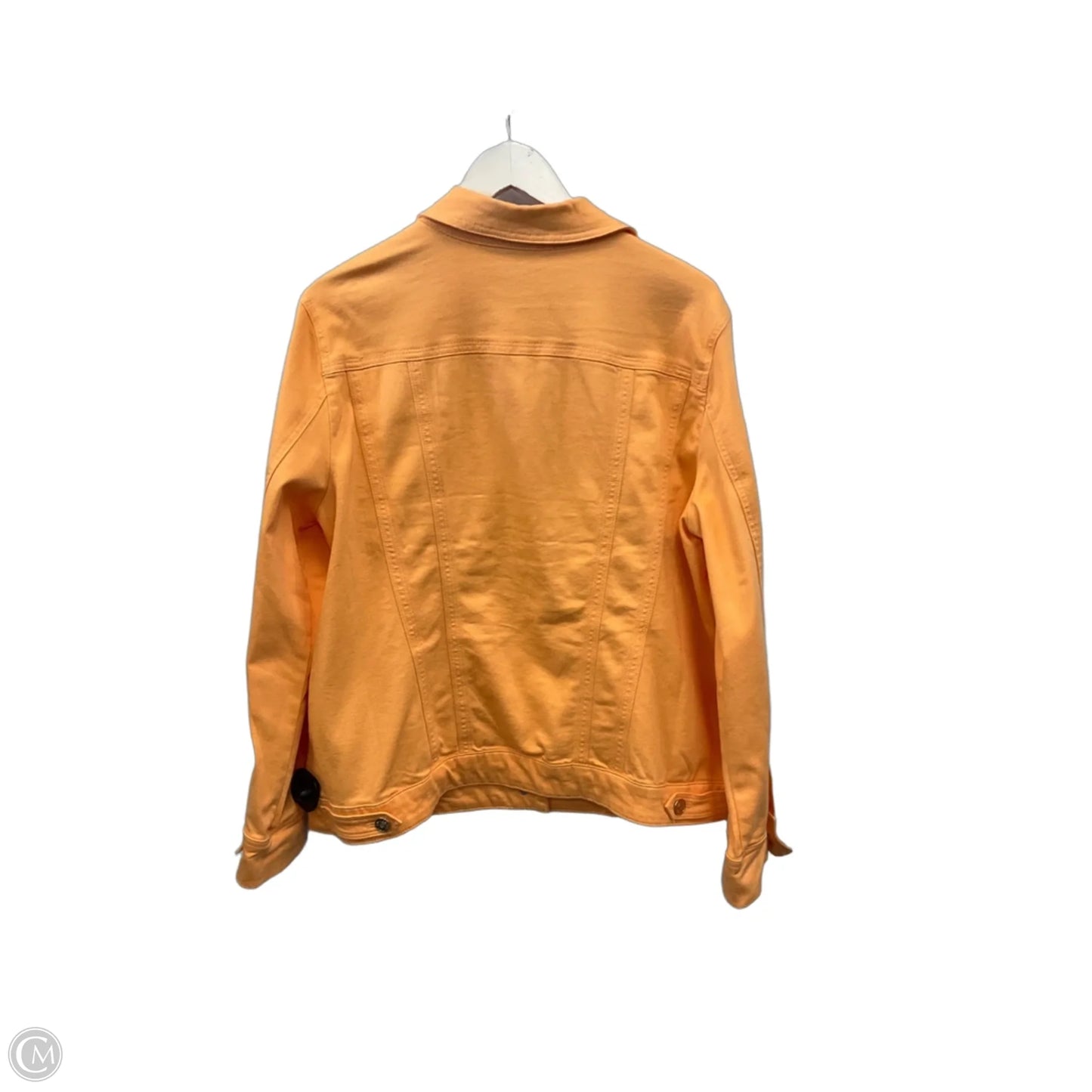 Jacket Denim By Chicos In Orange Denim, Size: 1x