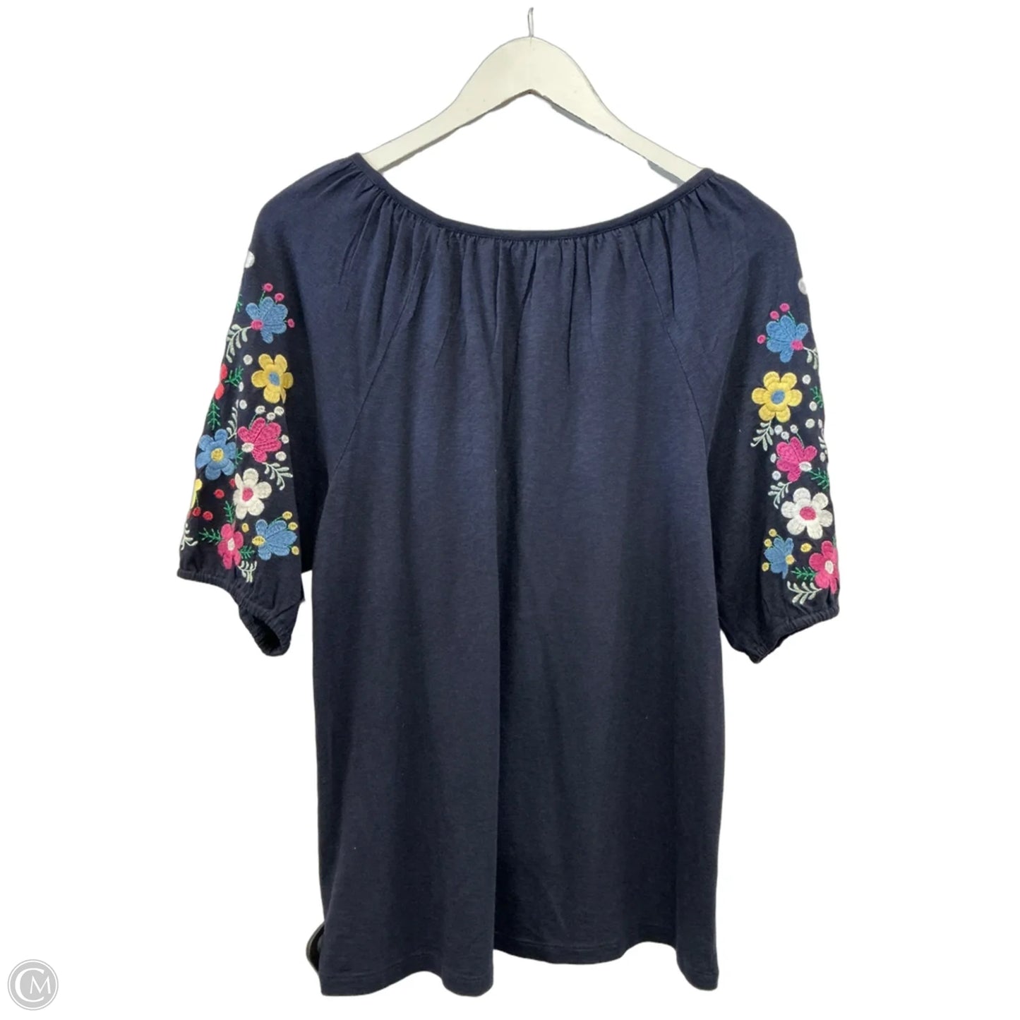 Top Short Sleeve By Talbots In Navy, Size: S