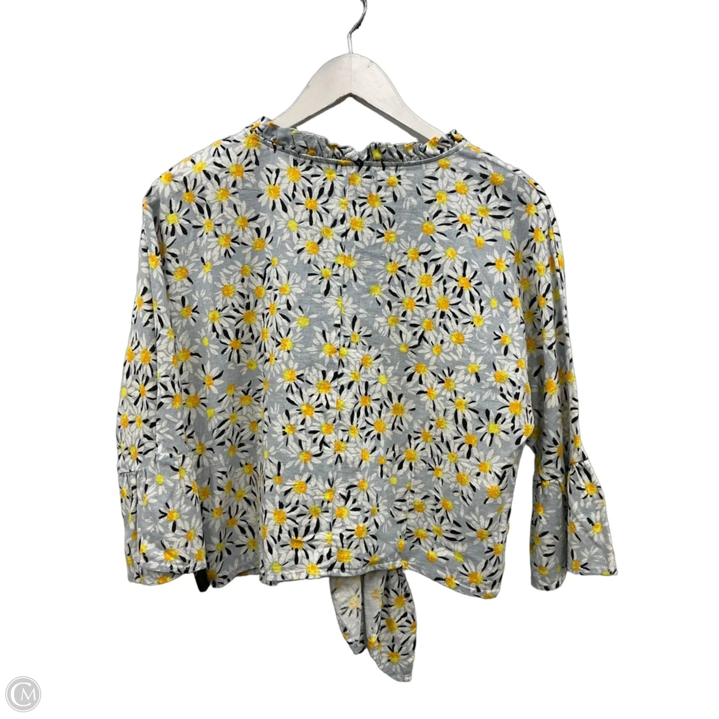 Top Short Sleeve By For Cynthia In Grey & Yellow, Size: M