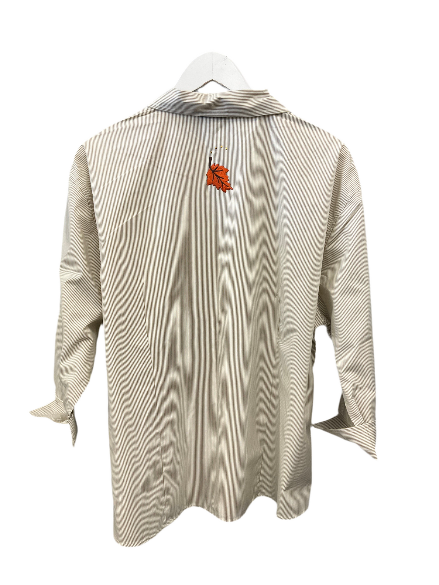 Top 3/4 Sleeve By Clothes Mentor In Beige, Size:1X