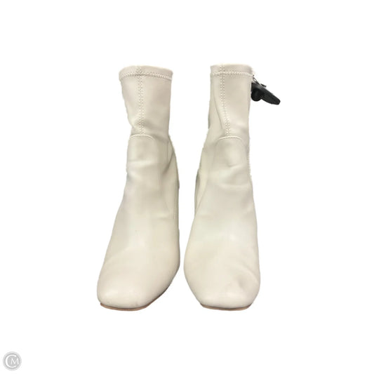Boots Mid-calf Heels By A New Day In Cream, Size: 10