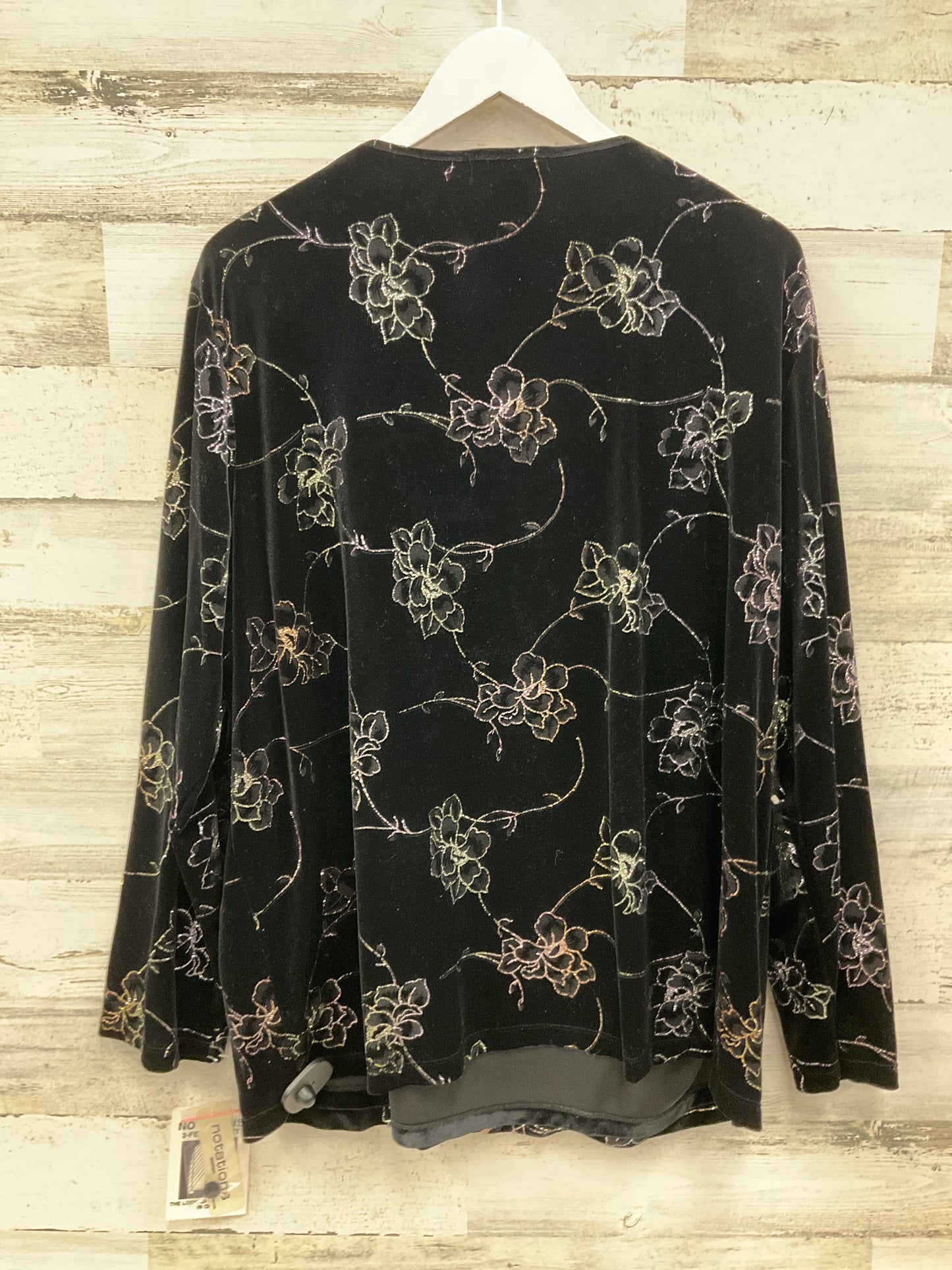 Top Long Sleeve By Notations In Black, Size: 3x