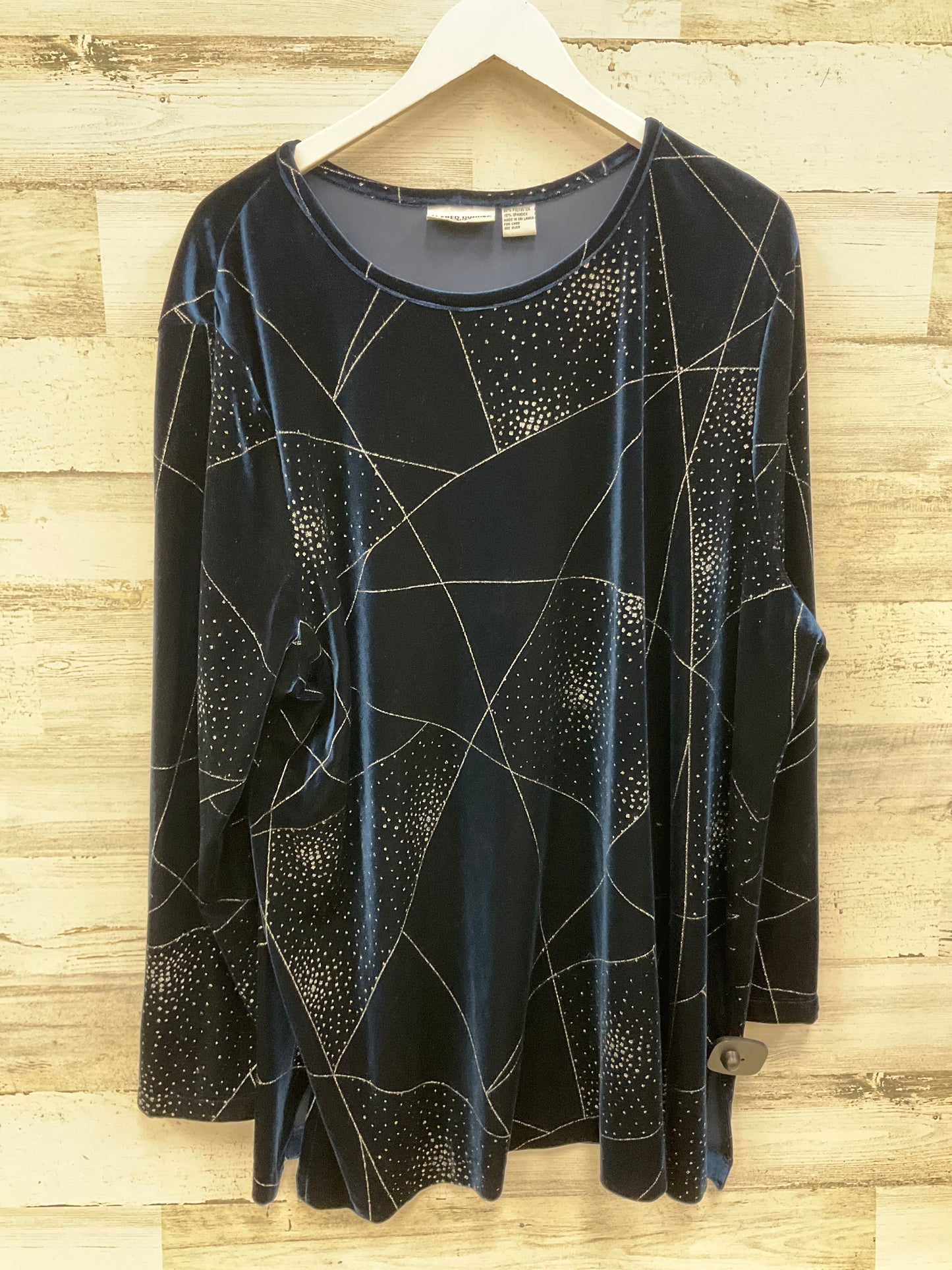 Top Long Sleeve By Alfred Dunner In Blue, Size: 3x