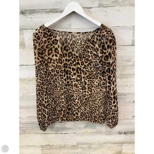 Blouse Long Sleeve By White House Black Market In Animal Print, Size: S
