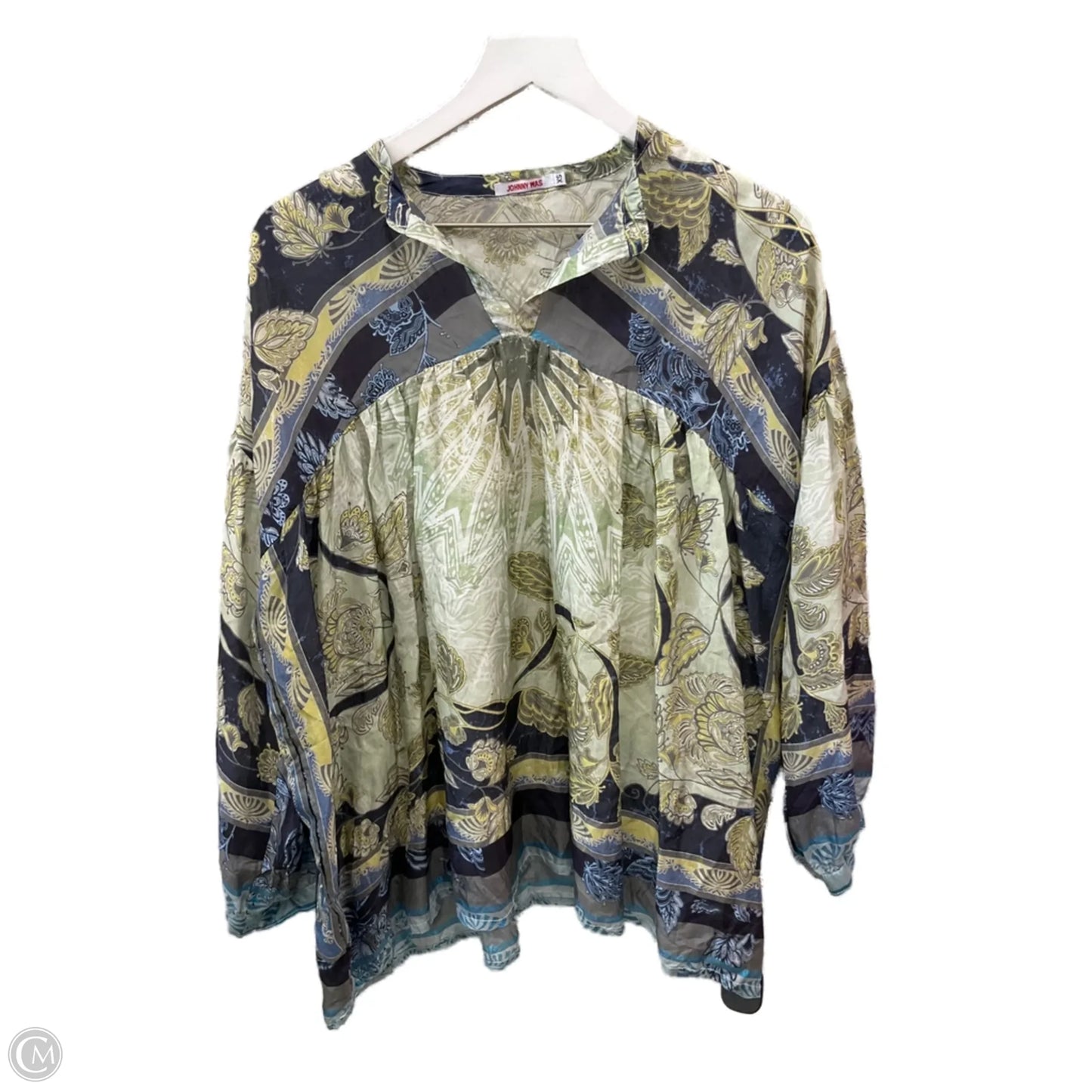 Blouse Long Sleeve By Johnny Was In Green, Size: Xs