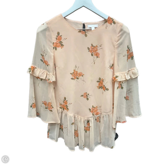 Blouse Long Sleeve By Lc Lauren Conrad In Orange, Size: Xs