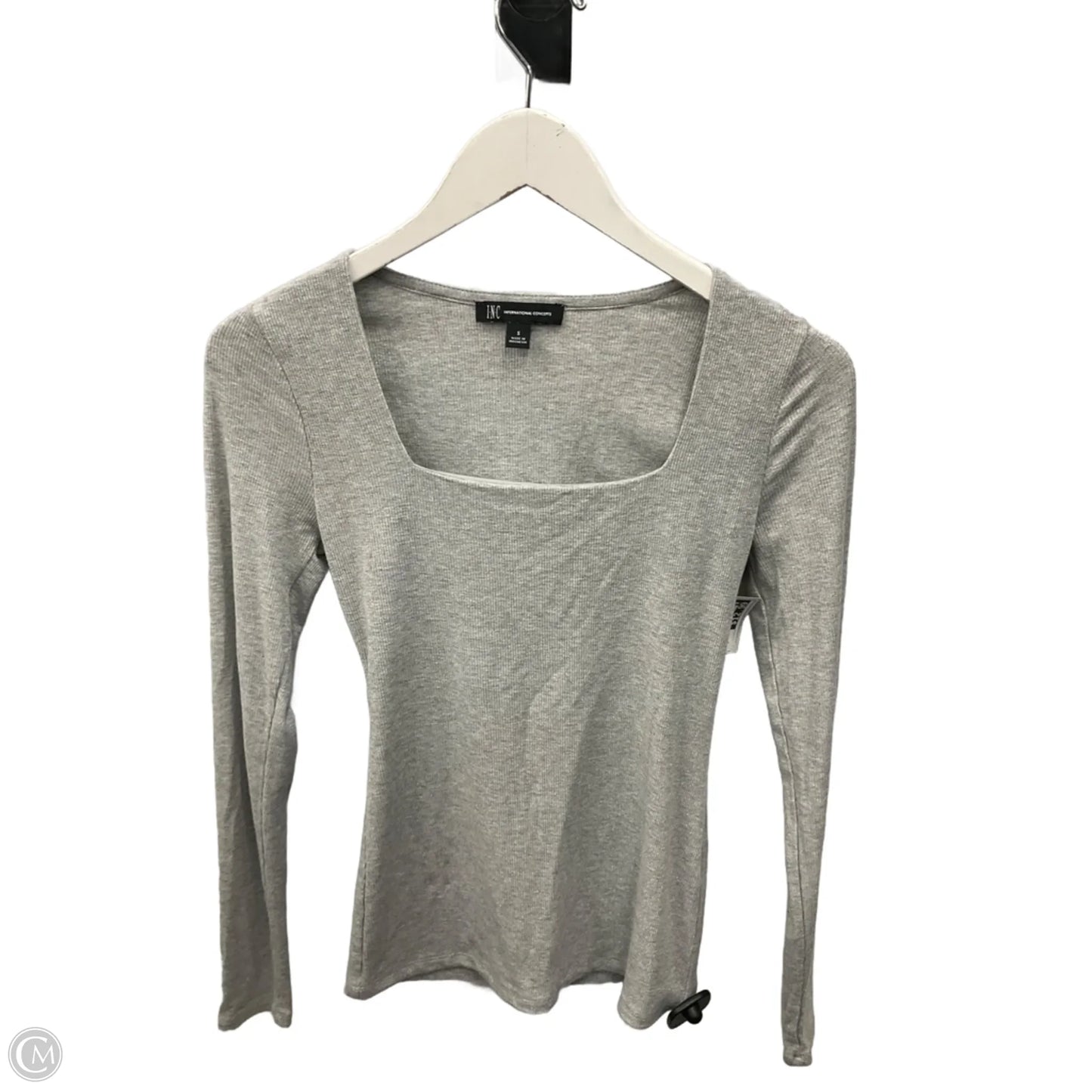 Top Long Sleeve By Inc In Grey, Size: S