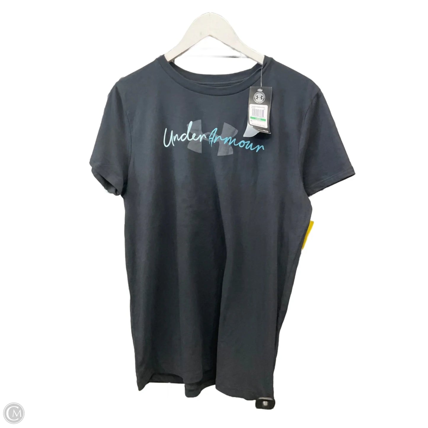 Athletic Top Short Sleeve By Under Armour In Black, Size: L