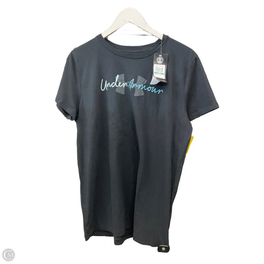 Athletic Top Short Sleeve By Under Armour In Black, Size: L
