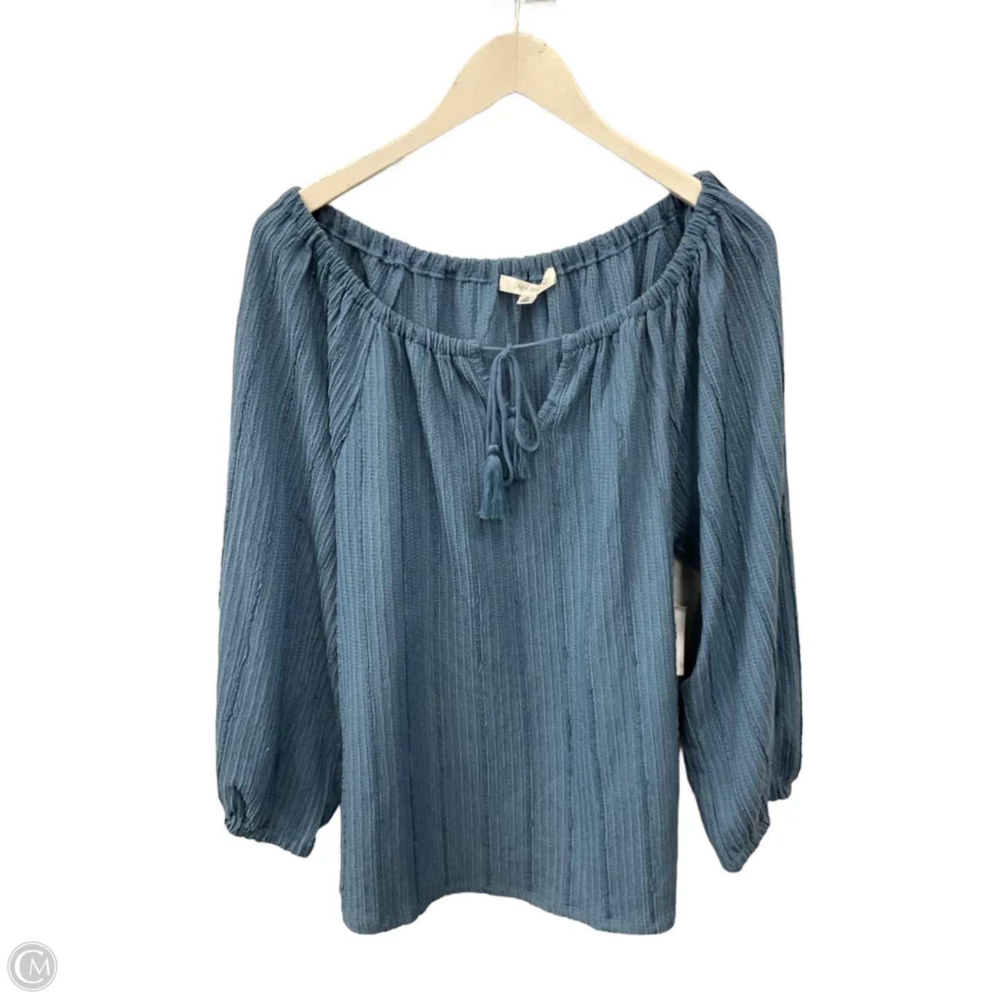 Top Long Sleeve By Daily Thread In Blue, Size: 1x