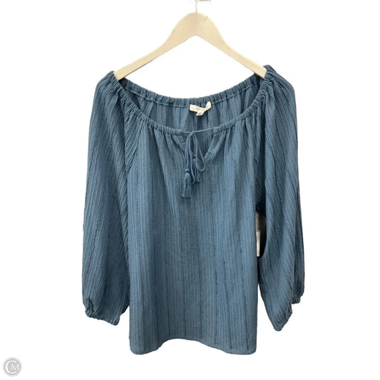 Top Long Sleeve By Daily Thread In Blue, Size: 1x