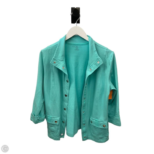 Sweatshirt Collar By Karen Scott In Blue, Size: M