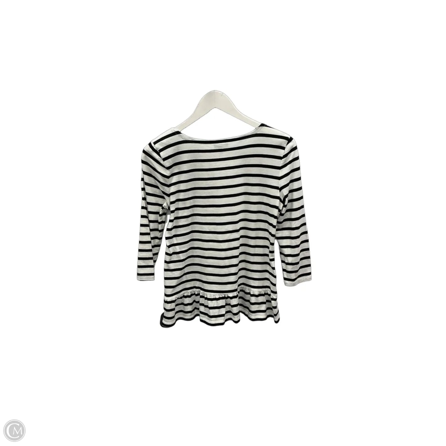 Top 3/4 Sleeve By Talbots In Black & White, Size: Sp
