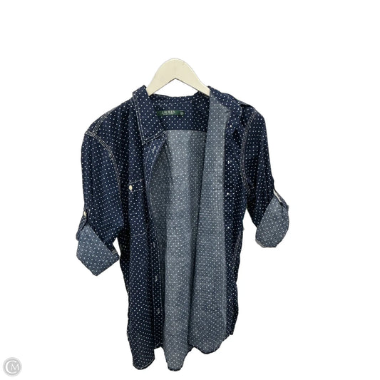 Top 3/4 Sleeve By Lauren By Ralph Lauren In Navy, Size: L
