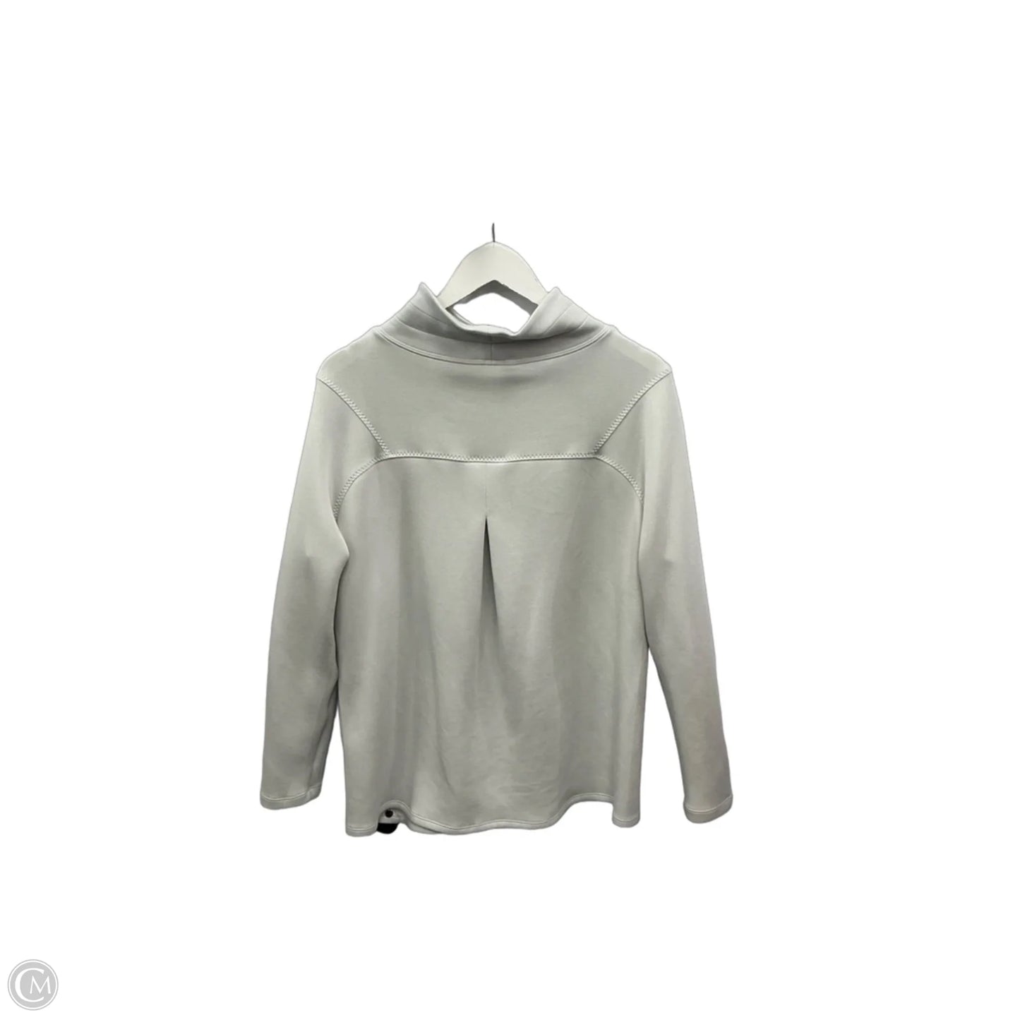 Athletic Top Long Sleeve Collar By Spanx In Grey, Size: M