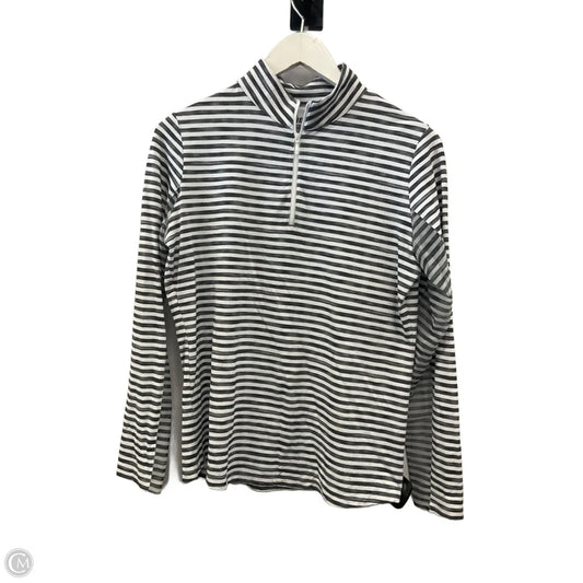 Athletic Top Long Sleeve Collar By Ibkul In Striped Pattern, Size: M