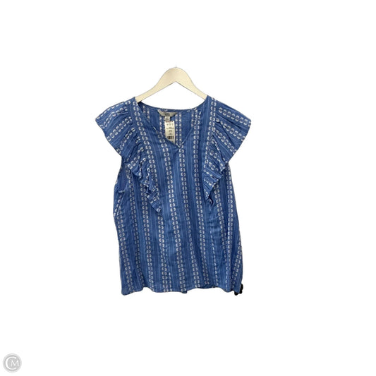 Top Short Sleeve By Croft And Barrow In Blue, Size: L