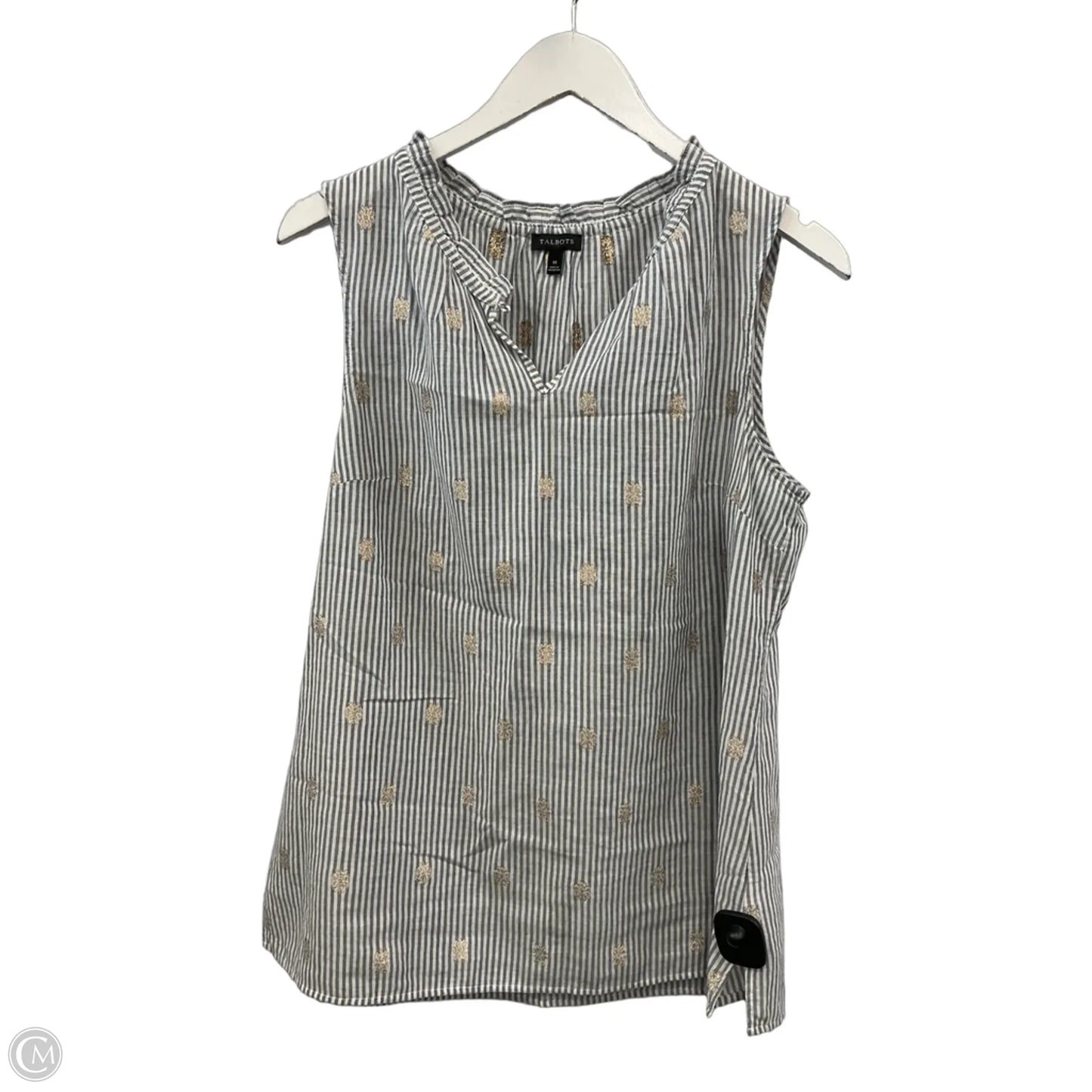 Top Sleeveless By Talbots In Striped Pattern, Size: M