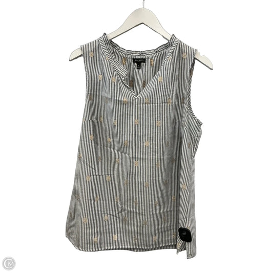 Top Sleeveless By Talbots In Striped Pattern, Size: M