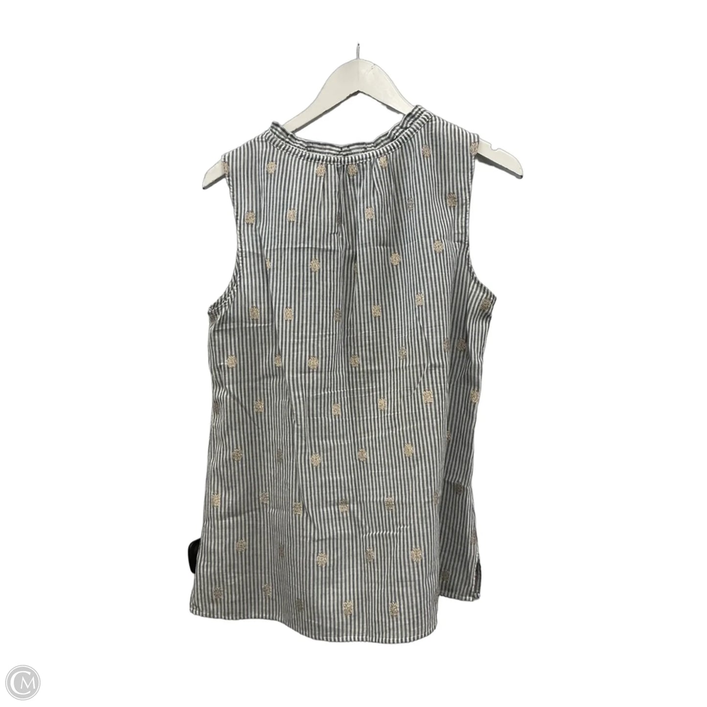 Top Sleeveless By Talbots In Striped Pattern, Size: M