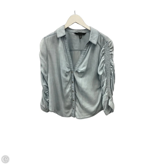 Top Long Sleeve By White House Black Market In Blue Denim, Size: M