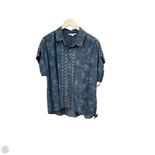 Top Short Sleeve By Liverpool In Blue Denim, Size: M