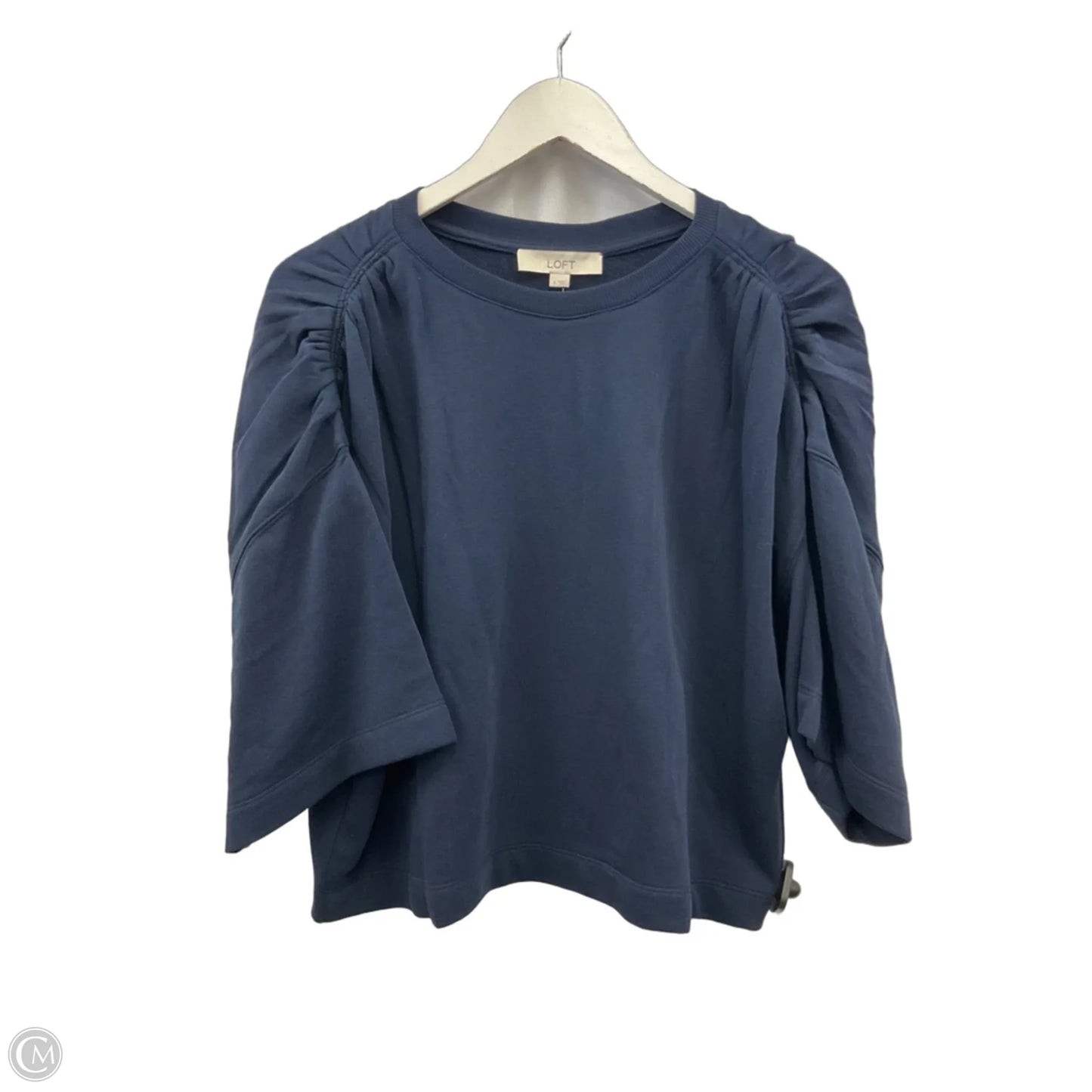 Top Short Sleeve By Loft In Navy, Size: S