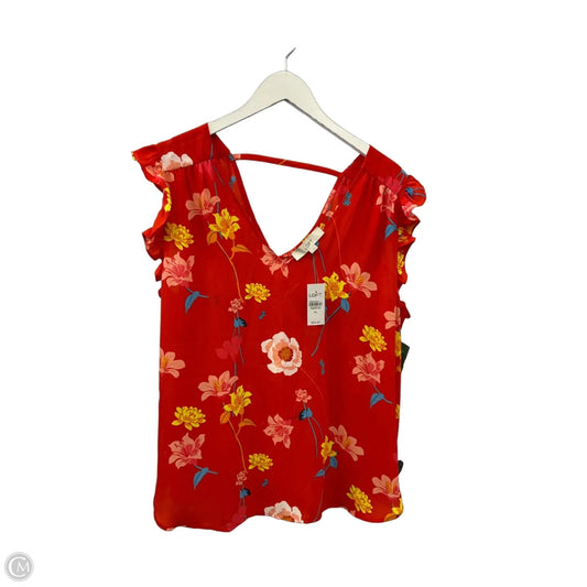 Blouse Short Sleeve By Loft In Orange, Size: Xl