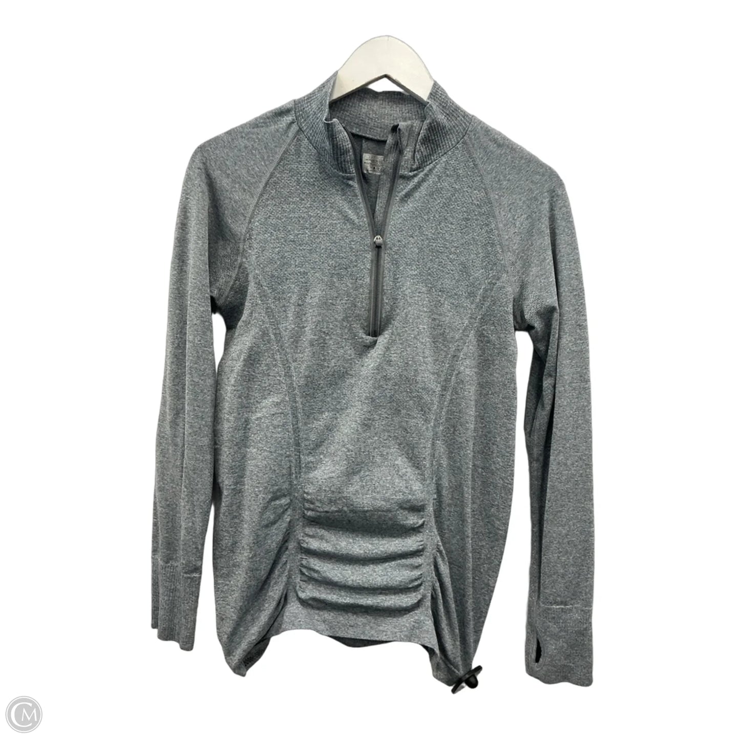 Athletic Top Long Sleeve Collar By Athleta In Grey, Size: M