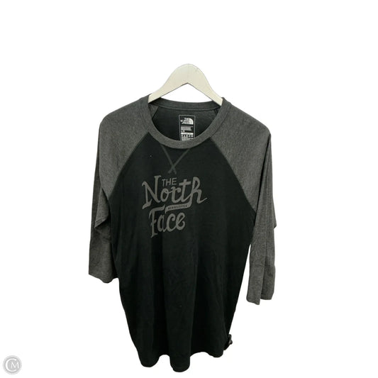 Top 3/4 Sleeve By The North Face In Black & Grey, Size: L
