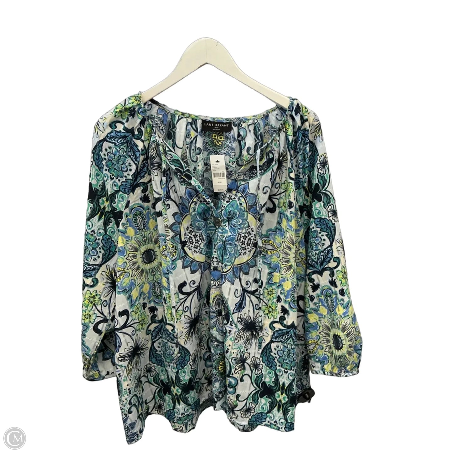 Top 3/4 Sleeve By Lane Bryant In Blue, Size: 1x