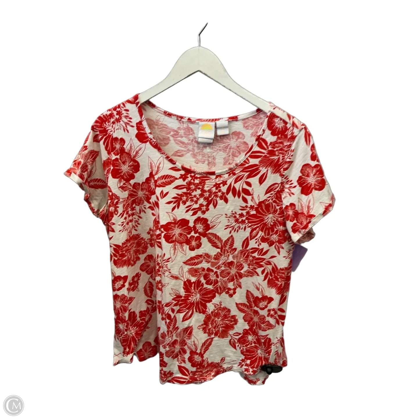 Top Short Sleeve By C And C In Red, Size: 1x