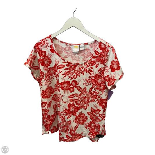 Top Short Sleeve By C And C In Red, Size: 1x