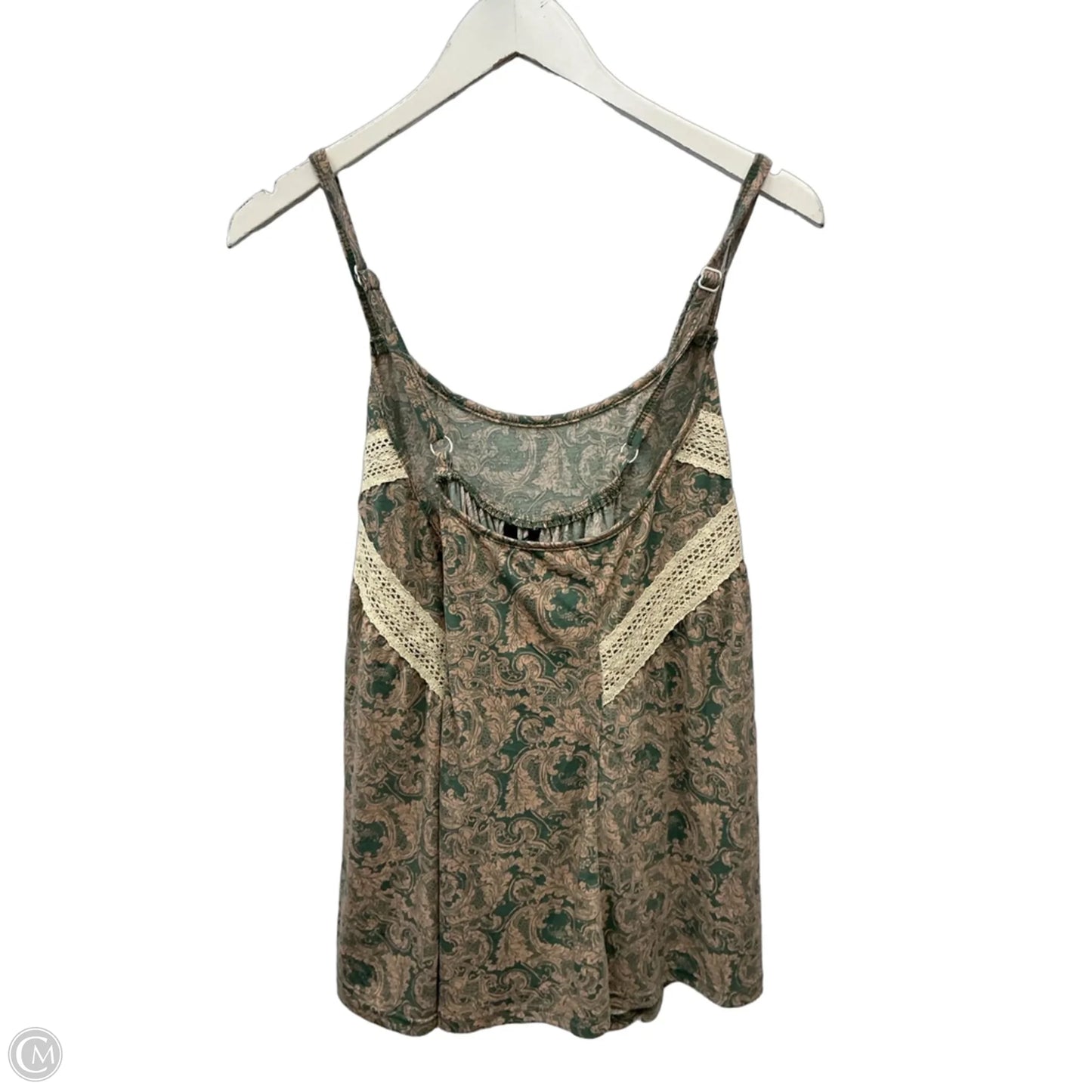 Top Sleeveless By Bloomchic In Green & Pink, Size: 1x