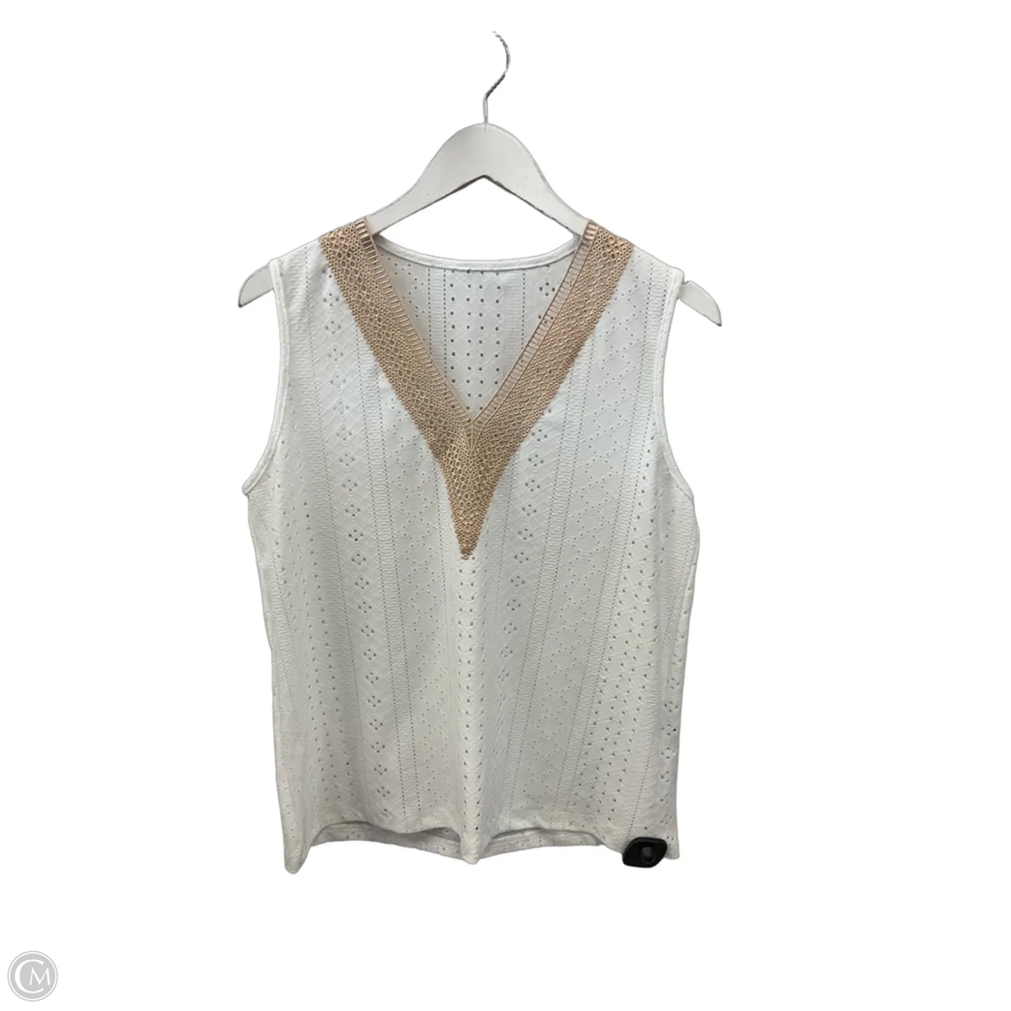 Top Sleeveless By Shein In White, Size: M