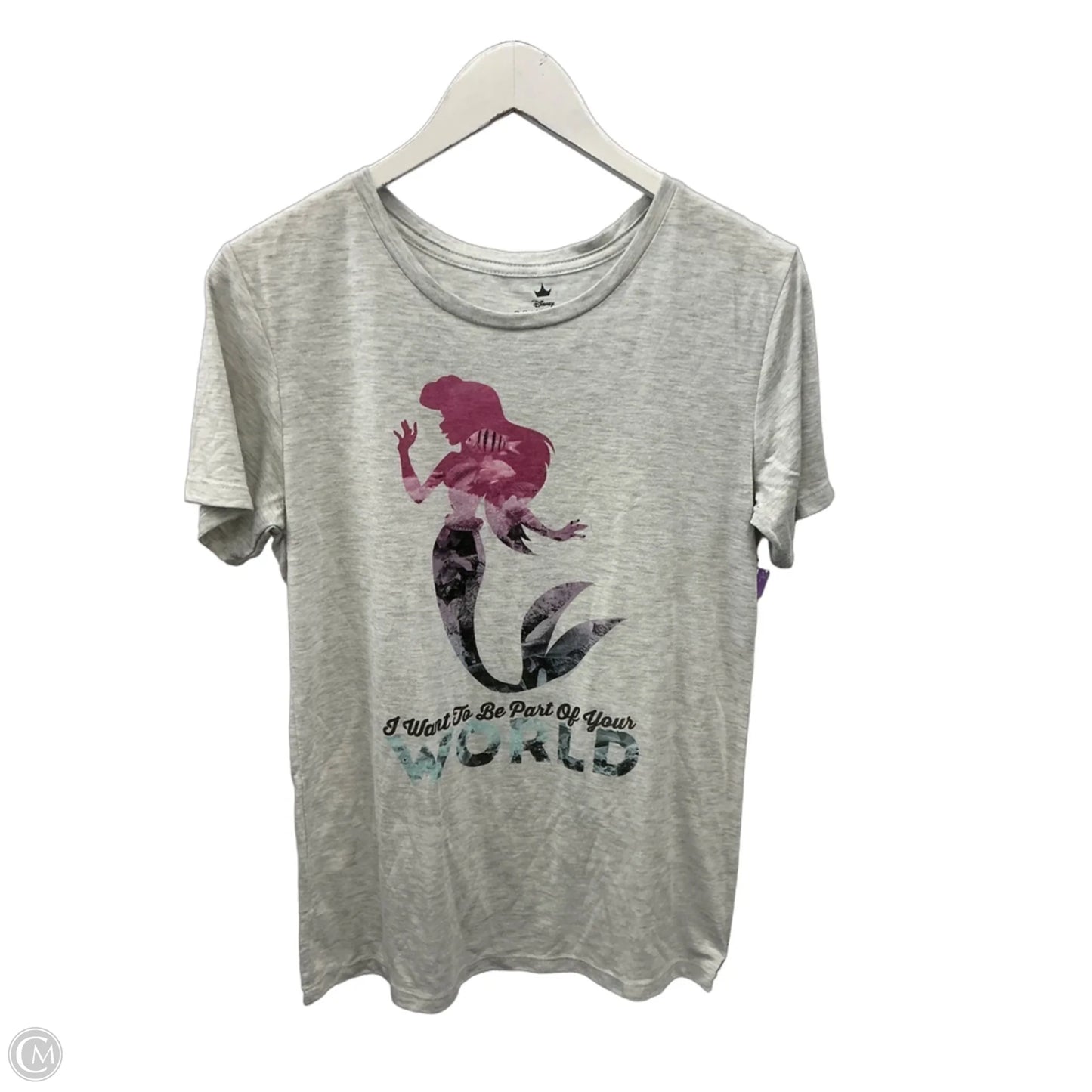 Top Short Sleeve By Disney Store In Grey, Size: L