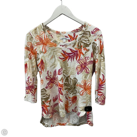 Top 3/4 Sleeve By Chicos In Multi-colored, Size: S